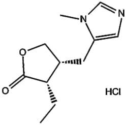 Apexbio Technology LLC&nbsp;Pilocarpine HCl(Synonyms: Pilocarpine hydrochloride, Salagen, Pilocar, Isopto Carpine), 10mM (in 1mL DMSO), CAS: 54-71-7.