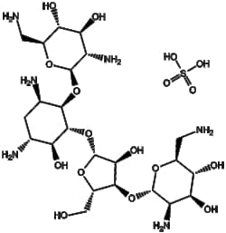 Apexbio Technology LLC&nbsp;Neomycin sulfate(Synonyms: Neomycin sulphate, Fradiomycin sulfate, Neomycin trisulfate salt hydrate, Neosulf), 10g, CAS: 1405-10-3.