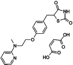 Apexbio Technology LLC&nbsp;Rosiglitazone maleate(Synonyms: Avandia, BRL 49653, BRL49653C, Rosiglitazone maleate salt, BRL49653, RGZ, Rosiglizole maleate), 10mM (in 1mL DMSO), CAS: 155141-29-0.