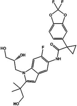 Apexbio Technology LLC&nbsp;VX-661(Synonyms: Tezacaftor, VX661, VX-661, VX 661), 10mM (in 1mL DMSO), CAS: 1152311-62-0.