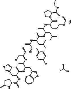 Apexbio Technology LLC&nbsp;Leuprolide Acetate(Synonyms: GnRH receptor agonist, Gonadotropin-Releasing Hormone receptor agonist, GnRH agonist), 10mg, CAS: 74381-53-6.