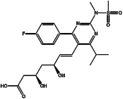 Apexbio Technology LLC&nbsp;Rosuvastatin(Synonyms: Crestor, Rosuvastatin calcium, ZD4522, Rosulip, Rovista, Rosuvas, R2, Rosucard, Rosudapin, Roswera), 100mg, CAS: 287714-41-4.