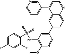 Apexbio Technology LLC&nbsp;GSK2126458(Synonyms: Omipalisib, GSK-2126458, GSK 2126458, Omipalisib (GSK2126458)), 10mg, CAS: 1086062-66-9.