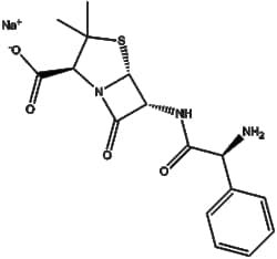 Apexbio Technology LLC&nbsp;Ampicillin sodium(Synonyms: Ampicillin sodium salt, Sodium ampicillin, D-(-)-α-Aminobenzylpenicillin sodium salt), 5g, CAS: 69-52-3.