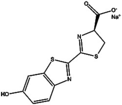Apexbio Technology LLC&nbsp;D-Luciferin sodium salt(Synonyms: Sodium D-Luciferin, Luciferin sodium salt, Luciferase substrate), 10mg, CAS: 103404-75-7.
