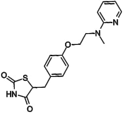 Apexbio Technology LLC&nbsp;Rosiglitazone(Synonyms: Avandia, BRL-49653, Rosiglitazone Maleate, Rosiglitazone Base, BRL49653C, RGZ, Rosiglizole), 200mg, CAS: 122320-73-4.