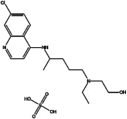 Apexbio Technology LLC&nbsp;Hydroxychloroquine Sulfate(Synonyms: Plaquenil, HCQ sulfate, Hydroxychloroquine sulphate, Hydroxychloroquine sulfate salt, HCQS), 10mM (in 1mL H2O), CAS: 747-36-4.