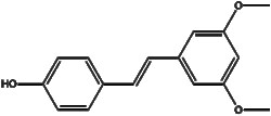 Apexbio Technology LLC&nbsp;Pterostilbene(Synonyms: 3,5-Dimethoxy-4'-hydroxy-trans-stilbene, Trans-3,5-dimethoxy-4'-hydroxystilbene), 10mM (in 1mL DMSO), CAS: 537-42-8.