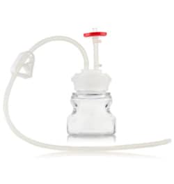 Foxx Life Sciences EZBiopure Titanium Round Media Bottle Assembly, MTO, 125mL, PETG Bottle for Aseptic Sampling and Sterile Storage, Single Use Technology with Pureweld Tubing, Plug and GL45 VersaCap with Vent and Dip Tube, 10/CS, Sterile