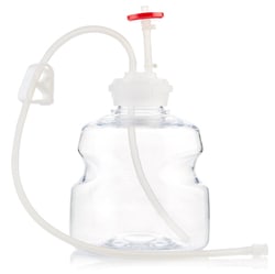 Foxx Life Sciences&nbsp;EZBiopure Titanium Round Media Bottle Assembly, MTO, 1L, PETG Bottle for Aseptic Sampling and Sterile Storage, Single Use Technology with EZLabpure Tubing, Luer and GL45 VersaCap with Vent and Dip Tube, 10/CS, Sterile