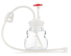 Foxx Life Sciences&nbsp;EZBiopure Titanium Round Media Bottle Assembly, MTO, 250mL, PETG Bottle for Aseptic Sampling and Sterile Storage, Single Use Technology with C-Flex Tubing, Luer and GL45 VersaCap with Vent and Dip Tube, 10/CS, Sterile