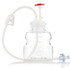 Foxx Life Sciences&nbsp;EZBiopure Titanium Round Media Bottle Assembly, MTO, 500mL, PETG Bottle for Aseptic Sampling and Sterile Storage, Single Use Technology with C-Flex Tubing, CPC MPC and GL45 VersaCap with Vent and Dip Tube, 10/CS, Sterile