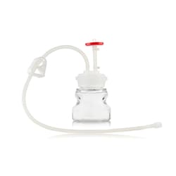 Foxx Life Sciences EZBiopure Titanium Round Media Bottle Assembly, MTO, 125mL, PETG Bottle for Aseptic Sampling and Sterile Storage, Single Use Technology with Pureweld Tubing, Luer and GL45 VersaCap with Vent and Dip Tube, 10/CS, Sterile