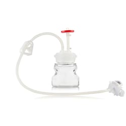 Foxx Life Sciences EZBiopure Titanium Round Media Bottle Assembly, MTO, 125mL, PETG Bottle for Aseptic Sampling and Sterile Storage, Single Use Technology with Pureweld Tubing, CPC AseptiQuik S (AQS) and GL45 VersaCap with Vent and Dip Tube, 10/CS, Sterile