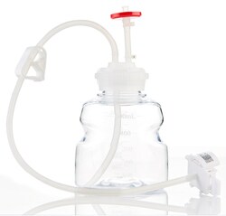 Foxx Life Sciences EZBiopure Titanium Round Media Bottle Assembly, MTO, 500mL, PETG Bottle for Aseptic Sampling and Sterile Storage, Single Use Technology with Advantaflex Tubing, CPC AseptiQuik S (AQS) and GL45 VersaCap with Vent and Dip Tube, 10/CS, Sterile