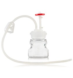 Foxx Life Sciences&nbsp;EZBiopure Titanium Round Media Bottle Assembly, MTO, 125mL, PETG Bottle for Aseptic Sampling and Sterile Storage, Single Use Technology with EZBio Tubing, Plug and GL45 VersaCap with Vent and Dip Tube, 10/CS, Sterile