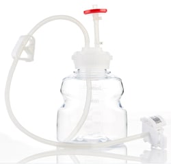 Foxx Life Sciences EZBiopure Titanium Round Media Bottle Assembly, MTO, 500mL, PETG Bottle for Aseptic Sampling and Sterile Storage, Single Use Technology with EZBio Tubing, CPC AseptiQuik S (AQS) and GL45 VersaCap with Vent and Dip Tube, 10/CS, Sterile