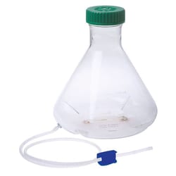 Chemglass Life Sciences 3L Media Transfer Vessel, Baffled Bottom, Barbed Fitting, Weldable C-Flex Tubing, Plugged, Sterile, Complete