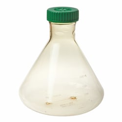 Chemglass Life Sciences Flask, Fernbach, 3L, Polycarbonate, Plain Bottom, 70mm Vented Cap, Max Volume: 4, 000mL