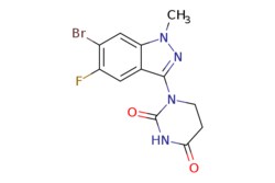eMolecules​&nbsp;2760850-50-6 | 1-(6-Bromo-5-fluoro-1-methyl-1H-indazol-3-yl)dihydropyrimidine-2,4(1H,3H)-dione | Synthonix341.140 | C12H10BrFN4O2 | 98.000 | Cn1nc(N2CCC(=O)NC2=O)c2cc(F)c(Br)cc12 | 250mg | 851178809