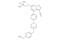 eMolecules​&nbsp;2152628-33-4 | Selpercatinib | Ambeed525.613 | C29H31N7O3 | 99.000 | COc1ccc(CN2C3CC2CN(C3)c2ccc(cn2)-c2cc(OCC(C)(C)O)cn3ncc(C#N)c23)cn1 | 250mg | 837386304