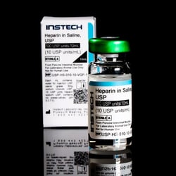 Instech&nbsp;Sterile Catheter Flush/Lock Solution, Heparin Sodium (10 USP units/mL) in Saline (0.9% NaCl), 10mL Vial, Green Cap with PinPort&trade;
