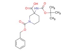 eMolecules​&nbsp;885270-31-5 | 1-((benzyloxy)carbonyl)-3-((tert-butoxycarbonyl)amino)piperidine-3-carboxylic acid | Advanced ChemBlocks | MFCD04114485 | 378.425 | C19H26N2O6 | 97.000 | CC(C)(C)OC(=O)NC1(CCCN(C1)C(=O)OCc1ccccc1)C(O)=O | 5g | 507830896