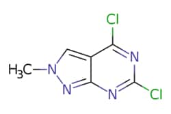 eMolecules​&nbsp;959432-77-0 | 4,6-dichloro-2-methyl-2H-pyrazolo[3,4-d]pyrimidine | Pharmablock | MFCD27934984 | 203.030 | C6H4Cl2N4 | 97.000 | Cn1cc2c(Cl)nc(Cl)nc2n1 | 2.5g | 686936891