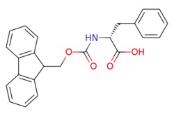 eMolecules​&nbsp;86123-10-6 | Fmoc-D-phenylalanine | Chem-Impex | MFCD00062955 | 387.435 | C24H21NO4 | 99.000 | OC(=O)[C@@H](Cc1ccccc1)NC(=O)OCC1c2ccccc2-c2ccccc12 | 250g | 112443416