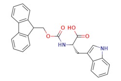 eMolecules​&nbsp;35737-15-6 | Fmoc-L-Trp-OH | Oakwood Chemicals | MFCD00037126 | 426.472 | C26H22N2O4 | 97.000 | OC(=O)[C@H](Cc1c[nH]c2ccccc12)NC(=O)OCC1c2ccccc2-c2ccccc12 | 100g | 480170345