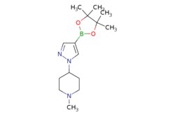 eMolecules​&nbsp;1323919-64-7 | 1-methyl-4-[4-(tetramethyl-1,3,2-dioxaborolan-2-yl)-1H-pyrazol-1-yl]piperidine | Synthonix | MFCD21337767 | 291.200 | C15H26BN3O2 | 97.000 | CN1CCC(CC1)n1cc(cn1)B1OC(C)(C)C(C)(C)O1 | 10g | 294835355