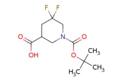 eMolecules​&nbsp;1255666-86-4 | 1-[(tert-butoxy)carbonyl]-5,5-difluoropiperidine-3-carboxylic acid | Pharmablock | MFCD18433630 | 265.257 | C11H17F2NO4 | 97.000 | CC(C)(C)OC(=O)N1CC(CC(F)(F)C1)C(O)=O | 2.5g | 686941410