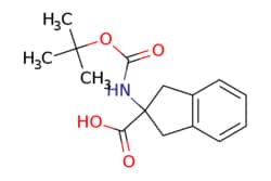eMolecules​&nbsp;71066-00-7 | 2-((tert-Butoxycarbonyl)amino)-2,3-dihydro-1H-indene-2-carboxylic acid | Oakwood Chemicals | MFCD00800597 | 277.320 | C15H19NO4 | 99.000 | CC(C)(C)OC(=O)NC1(Cc2ccccc2C1)C(O)=O | 250mg | 480168548