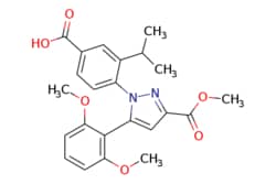 eMolecules​&nbsp;184163-80-2 | 4-(5-(2,6-Dimethoxyphenyl)-3-(methoxycarbonyl)-1h-pyrazol-1-yl)-3-isopropylbenzoic acid | Combi-Blocks, Inc.424.453 | C23H24N2O6 | 95.000 | COC(=O)c1cc(-c2c(OC)cccc2OC)n(n1)-c1ccc(cc1C(C)C)C(O)=O | 1g | 603223346