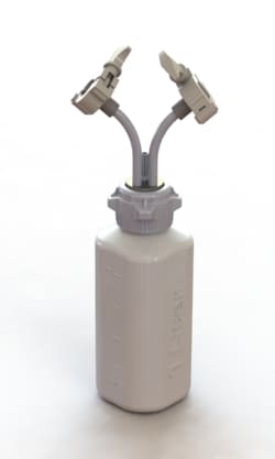 Foxx Life Sciences&nbsp;EZBio Rigid Reservoir for Tangential Flow Filtration (TFF) System, PP, 1L HD Welded Bottle, 53B, VersaCap with Rigid tubing 2x Mini TC on 1/4