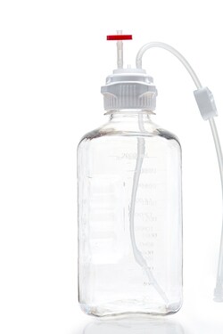 Foxx Life Sciences&nbsp;EZCellGene Single Use (SUT) Media Bottle Assembly, 2L, PETG, 53B VersaCap with Over molded Platinum Cured Silicone Small Bore Tubing 1/16