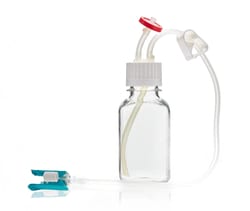 Foxx Life Sciences&nbsp;EZCellGene Single Use (SUT) Media Bottle Assembly, 250mL, PETG, 38-430 VersaCap with Overmolded Platinum Cured Silicone Small Bore Tubing 1/16