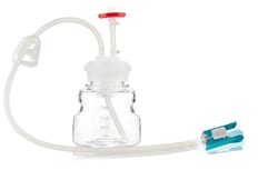 Foxx Life Sciences&nbsp;EZCellGene TR (SUT) Round Media Bottle Assembly, 250mL, PETG, GL45 Wide Mouth VersaCap with Over molded Platinum Cured Silicone Small Bore Tubing 1/16