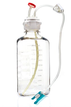 Foxx Life Sciences&nbsp;EZCellGene Single Use (SUT) Media Bottle Assembly, 2L, PETG, 53B VersaCap with Overmolded Platinum Cured Silicone Small Bore Tubing 1/16