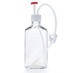 Foxx Life Sciences&nbsp;EZCellGene Single Use (SUT) Media Bottle Assembly, 1L, PETG, 38-430 VersaCap with Over molded Platinum Cured Silicone Small Bore Tubing 1/16