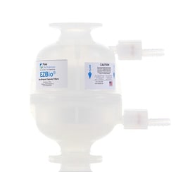 Foxx Life Sciences&nbsp;EZBio Ultra Minipure Sterilizing Grade Capsule Filter, 0.2µm Pore Size, Double-Layer PTFE, 1.27 ft² EFA, 1