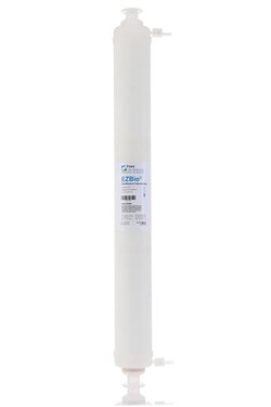 Foxx Life Sciences&nbsp;EZBio Ultra Maxpure Sterilizing Grade Capsule Filter, 0.2µm Pore Size, Double-Layer PTFE, 30 ft² EFA, Stepped Hose Barb (0.25