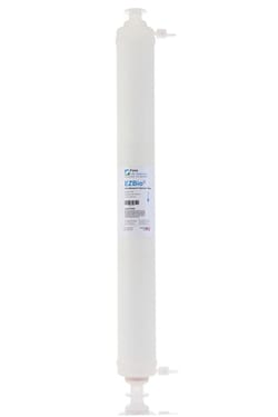 Foxx Life Sciences&nbsp;EZBio Ultra Maxpure Sterilizing Grade Capsule Filter, 0.2µm Pore Size, Double-Layer PTFE, 22.5 ft² EFA, Stepped Hose Barb (0.25