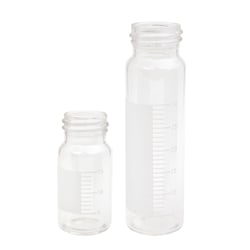 Chemglass Life Sciences&nbsp;40mL Graduated Vials with Marking Spot, 28mm OD x 95mm Height, 24-400 Thread Size, Vial Only, LAB-PAC
