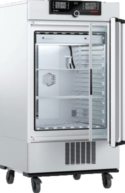 Memmert Climate Chamber ICH 260L, 115V, light module acc ICH Q1B option 2, light intensity 8,000Lux, 4 Fluorescent lights with cold white light - 2 fluorescent lights with UV lamps. Temp range -10C to +60C without humidity, with humidity 0-60C, RH 10-80%