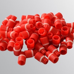 USA Scientific Inc&nbsp;Polypropylene screw cap with silicone O-ring for Micronic tubes with internal threads, red, 960/pack
