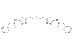 eMolecules​&nbsp;314045-39-1 | BIS-2-(5-PHENYLACETAMIDO-1,3,4-THIADIAZOL-2-YL)ETHYL SULFIDE | AstaTech | MFCD01079848 | 524.680 | C24H24N6O2S3 | 95.000 | O=C(Cc1ccccc1)Nc1nnc(CCSCCc2nnc(NC(=O)Cc3ccccc3)s2)s1 | 0.25g | 528973802