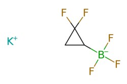 eMolecules​&nbsp;2416056-30-7 | Potassium (2,2-difluorocyclopropyl)trifluoroborate | Ambeed183.960 | C3H3BF5K | 98.000 | [K+].F[B-](F)(F)C1CC1(F)F | 1g | 698436600