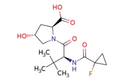 eMolecules​&nbsp;2316837-29-1 | (2S,4R)-1-((S)-2-(1-FLUOROCYCLOPROPANE-1-CARBOXAMIDO)-3,3-DIMETHYLBUTANOYL)-4-HYDROXYPYRROLIDINE-2-CARBOXYLIC ACID | AstaTech330.356 | C15H23FN2O5 | 95.000 | CC(C)(C)[C@H](NC(=O)C1(F)CC1)C(=O)N1C[C@H](O)C[C@H]1C(O)=O | 5g | 835527134