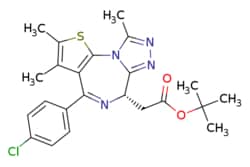 eMolecules​&nbsp;1268524-70-4 | (+)-JQ-1 | Accela ChemBio (ASD) | MFCD22683748 | 456.990 | C23H25ClN4O2S | 97.000 | Cc1nnc2[C@H](CC(=O)OC(C)(C)C)N=C(c3c(C)c(C)sc3-n12)c1ccc(Cl)cc1 | 0.25g | 483291585
